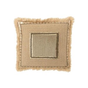 CUSHION BORDER IBIZA COTTON BEIGE/WHITE