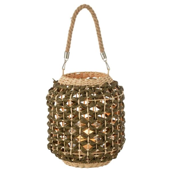 LANTERN UBEDA PLASTIC GREEN/NATURAL