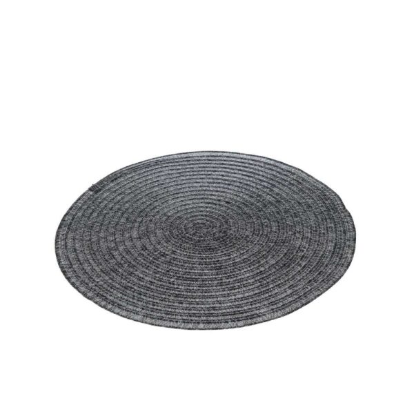 PLACEMAT ROUND BRAIDED BLACK