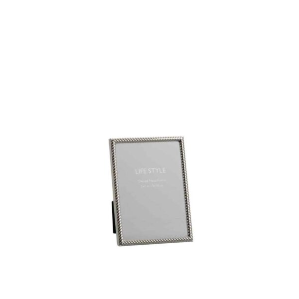 PHOTO FRAME CURVED LINES 13X18 METAL SILVER MEDIUM