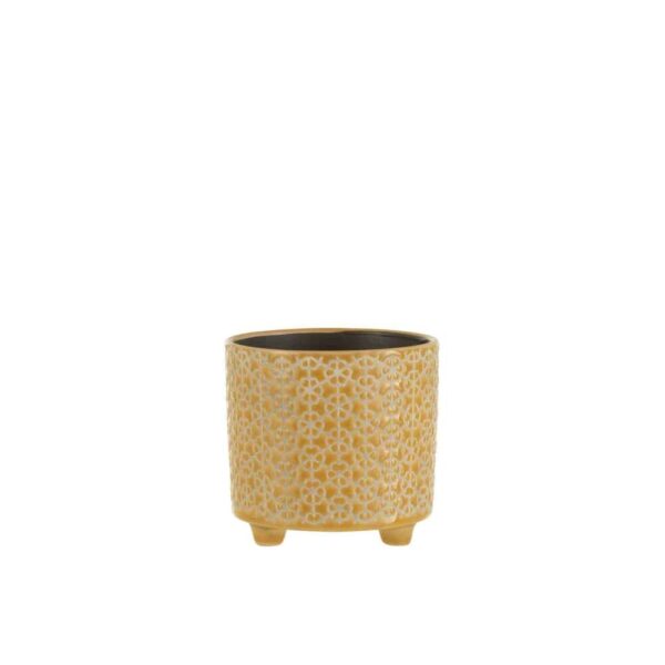 FLOWERPOT FLOWER CERAMIC OCHRE SMALL
