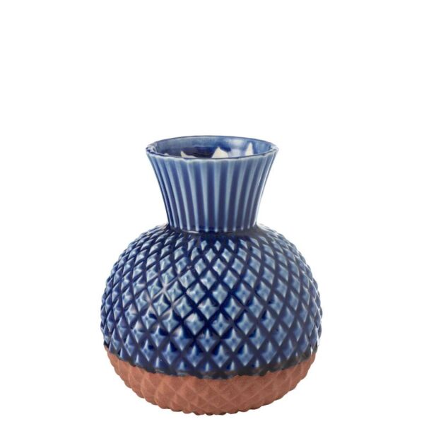 VASE LEO ROUND PORCELAIN BLUE/TERRA LARGE