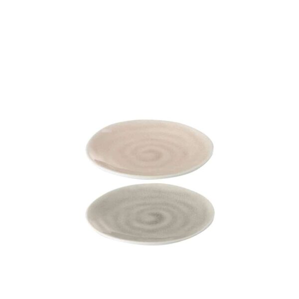 PLATE TAUPE S 15X15X2CM ASSORTMENT OF 2