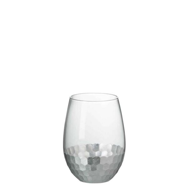 DRINKING GLASS TRANSPARENT/SILVER 10X10X13CM