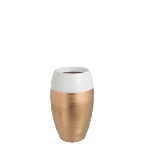 VASE BORDER TERRACOTTA WHITE/GOLD LARGE