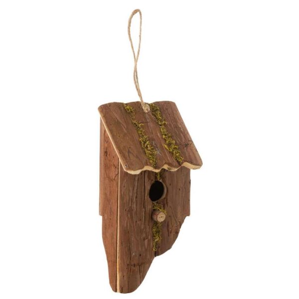 BIRD HOUSE OBLIQUE PINE WOOD BROWN