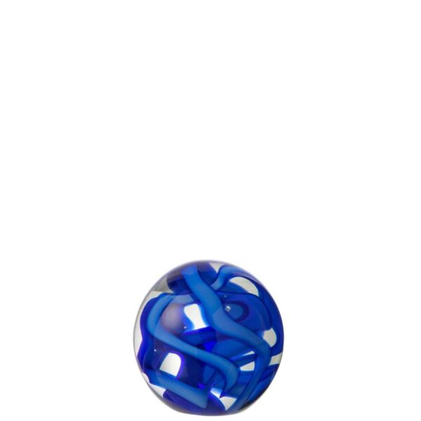 PAPERWEIGHT GARLAND GLASS BLUE SMALL