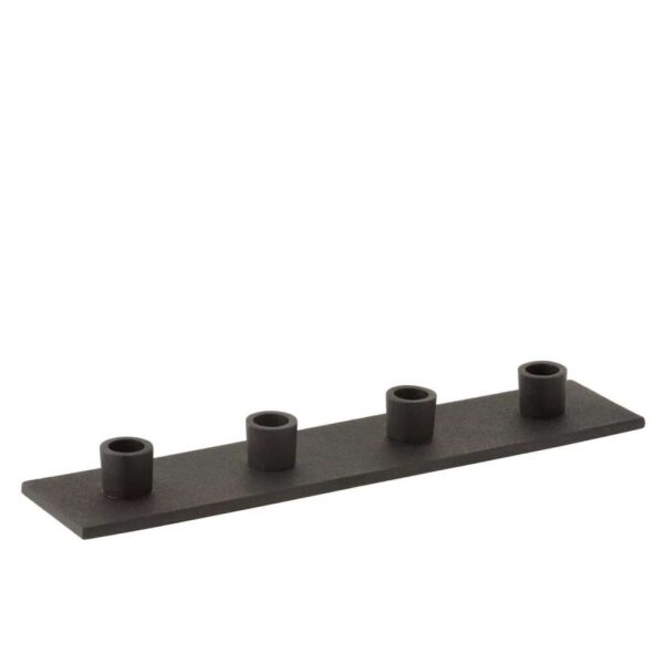 CANDLEHOLDER 4PARTS METAL MATTE BLACK