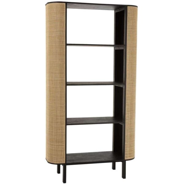 RACK MOLLY EXOTIC WOOD/RATTAN BLACK