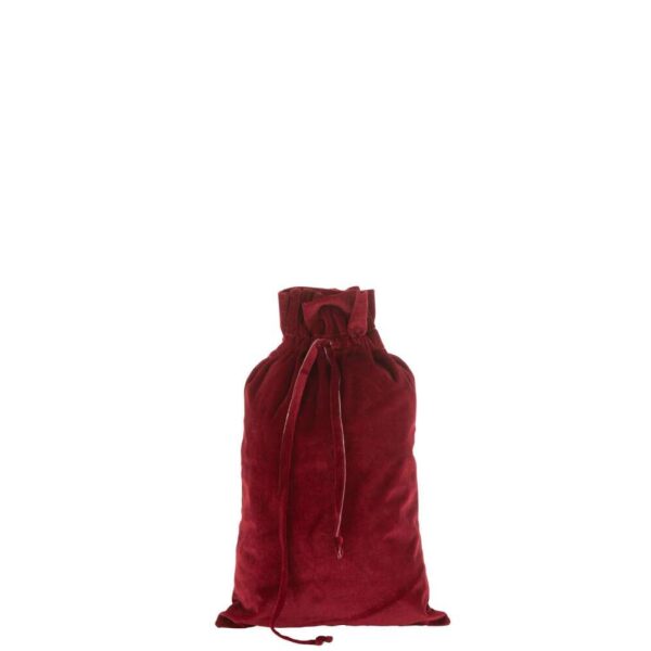 BAG CHRISTMAS VELVET RED MEDIUM