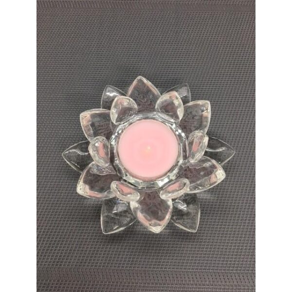 Telysestake i Glass  utformet som  en blomst  -11Cm