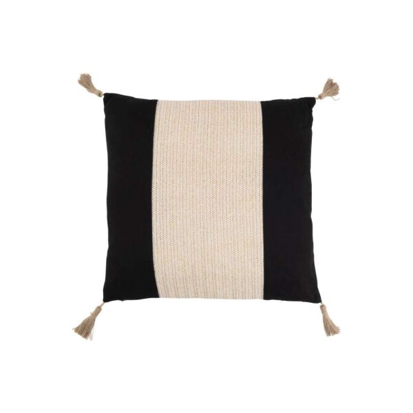 CUSHION WOVEN SQUARE POLYESTER BLACK
