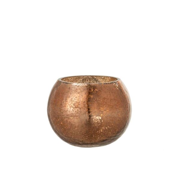 HURRICANE LIGHT BALL CRAQUELURE GLASS PEARL EFFECT BROWN MEDIUM