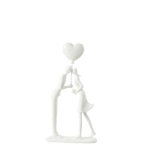 COUPLE KISS HEART BALLOON POLY WHITE