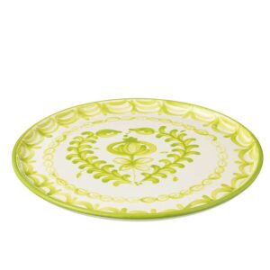 PLATE GRANADA CERAMIC WHITE/GREEN