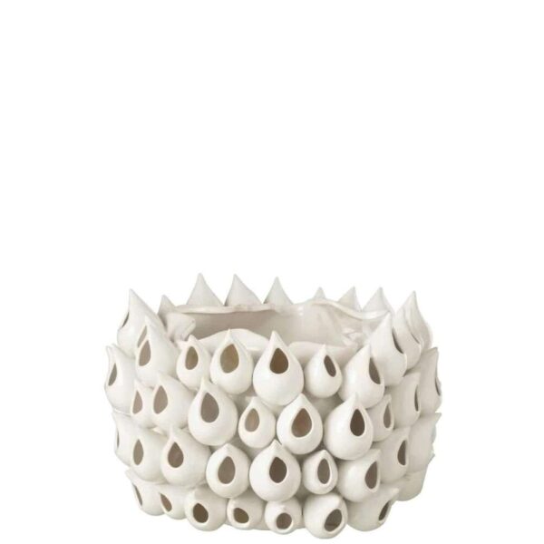 FLOWERPOT ANEMONE EARTHENWARE WHITE
