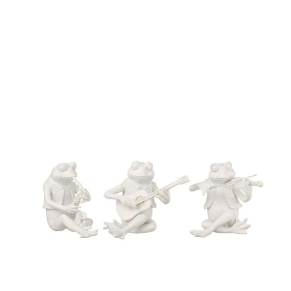 FROG MUSIC SITTING POLY WHITE SMALL ASSORTMENT OF 3