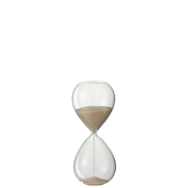 HOURGLASS DECO GLASS/SAND BEIGE SMALL