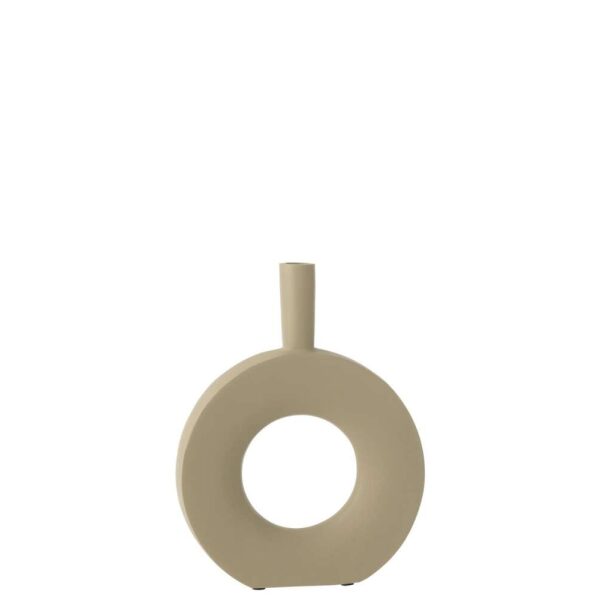 VASE CIRCLE ALUMINUM IVORY