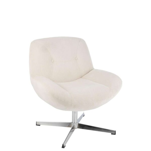 LOUNGE CHAIR CHILL METAL/PLYWOOD CREAM/SILVER