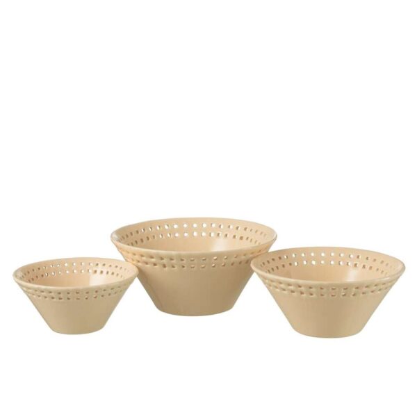 SET OF 3 BOWL CERAMIC PEACH  SMALL/MEDIUM/LARGE