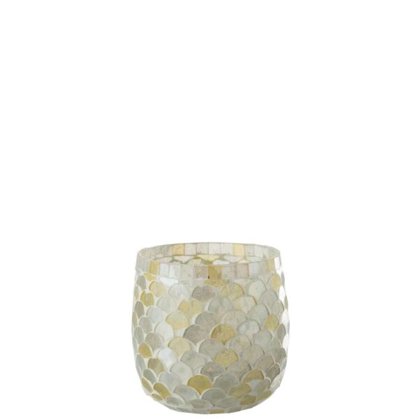 HURRICANE MOSAIC GLASS WHITE/LIGHT YELLOW MEDIUM