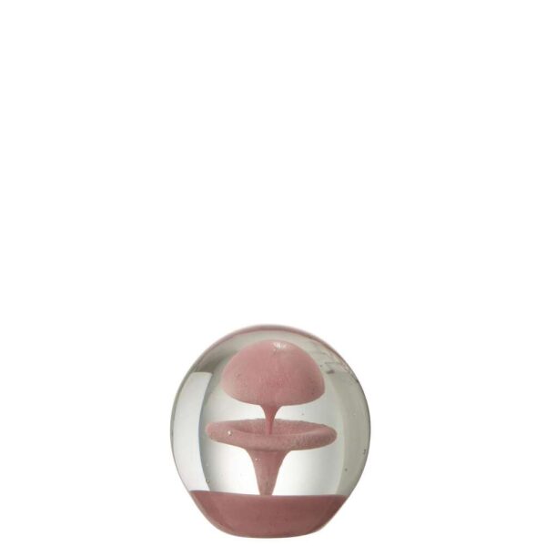 PAPERWEIGHT BUBBLE GLASS PINK SMALL