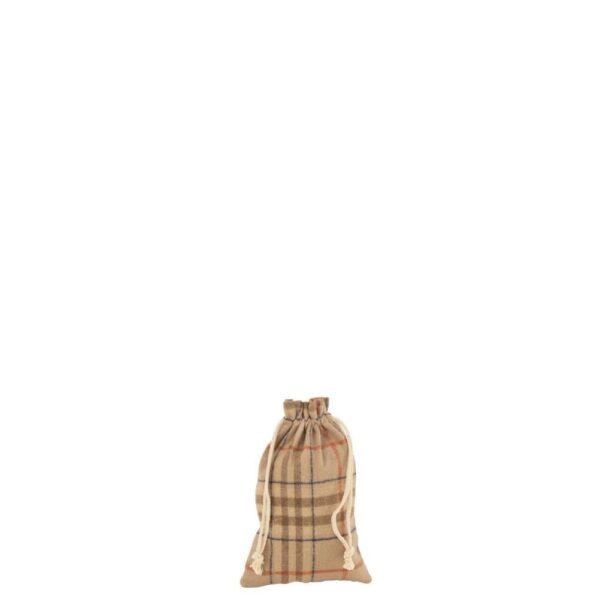 BAG CHRISTMAS CHECKERED TEXTILE BEIGE/BROWN SMALL