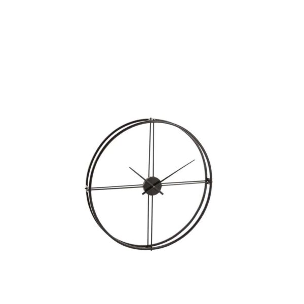 CLOCK ROUND METAL BLACK SMALL