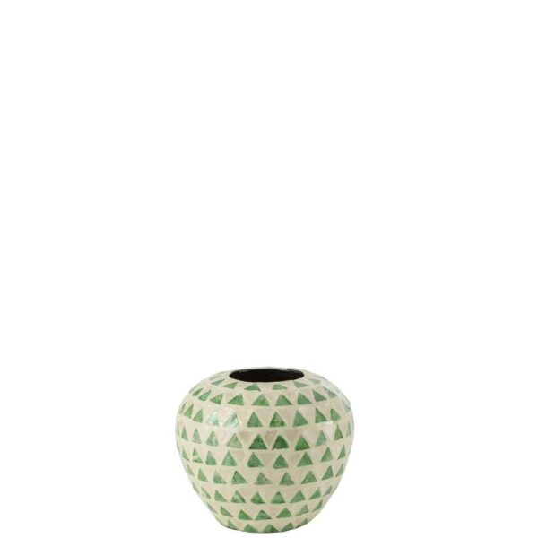 VASE NUYE BALL SHELLS/BAMBOO GREEN