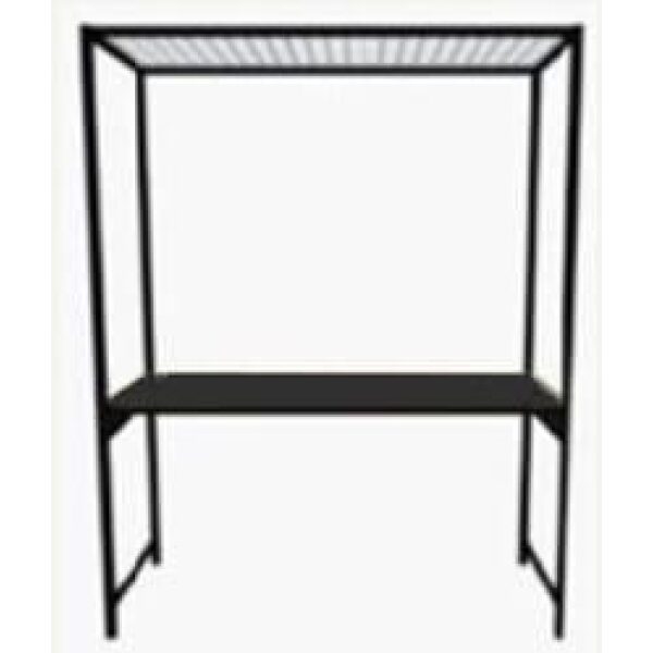 SHOP IN SHOP PRESENTATION TABLE SET+FRAME HIGH METAL BLACK/WOOD MELAMINE OAK
