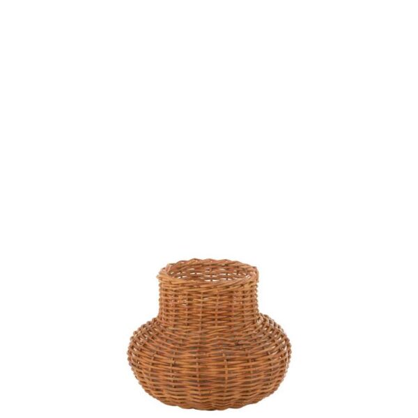 BASKET VASE SHAPED RATTAN HONEY YELLOW