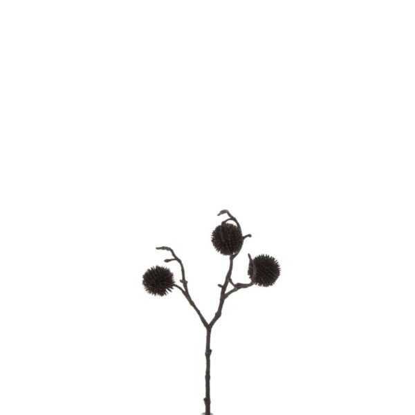 BRANCH GLOBE-THISTLE 3 PARTS GLITTER PLASTIC BLACK