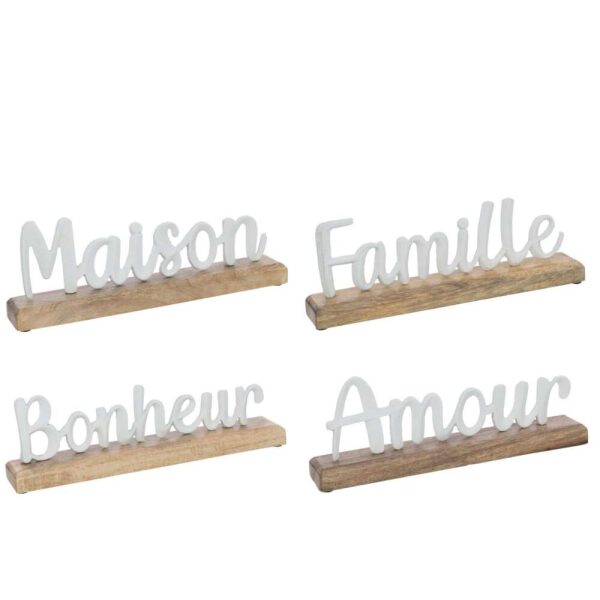 WORDS ON FOOT ALUMINIUM/WOOD WHITE ASSORTMENT OF 4