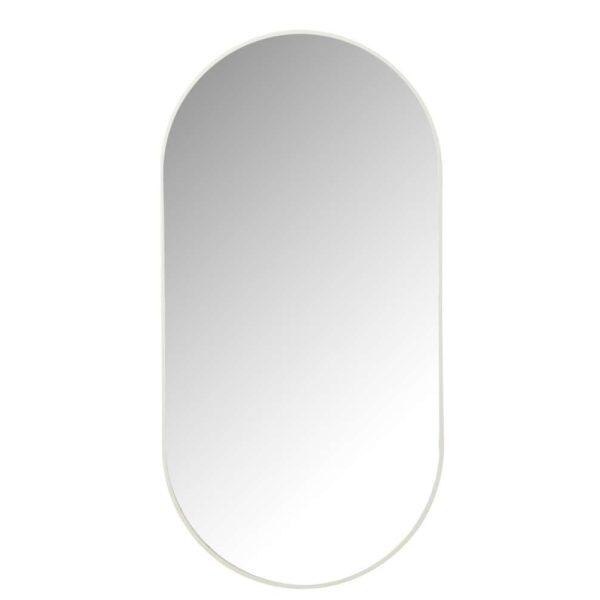 MIRROR OVAL GLASS/METAL WHITE