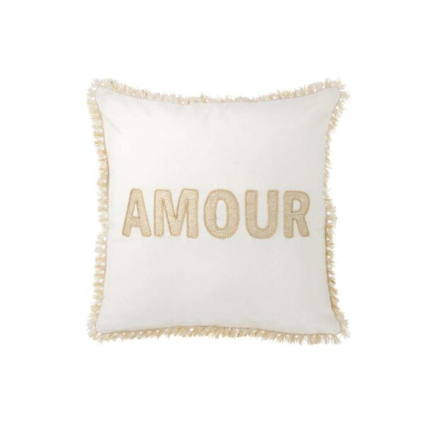 CUSHION AMOUR TEXTILE WHITE/GOLD