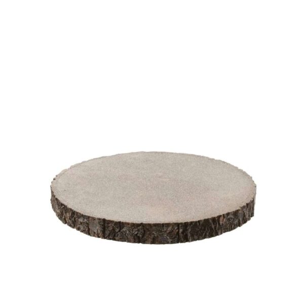DISC DECORATIVE BARK BROWN GLITTER SILVER LARGE