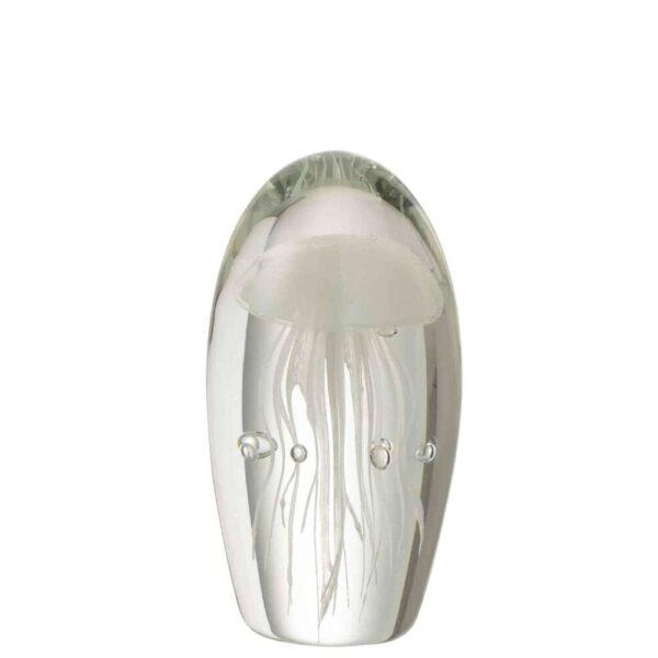 PAPERWEIGHT JELLYFISH GLASS WHITE LARGE