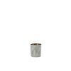 TEALIGHT HOLDER LEAF GLASS WHITE/GREEN SMALL