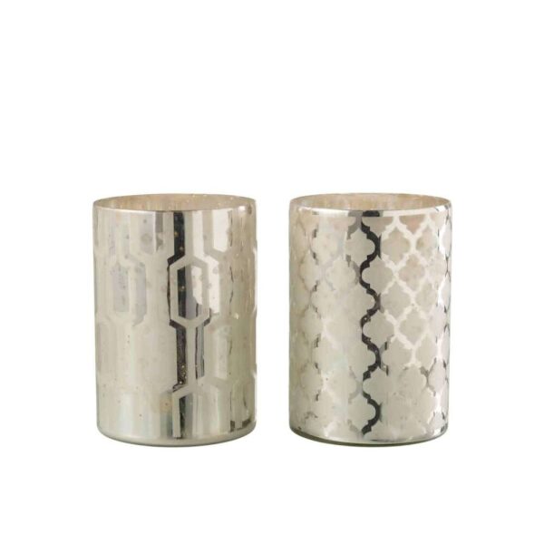 HURRICANE GLASS SILVER MEDIUM ASSORTMENT OF 2