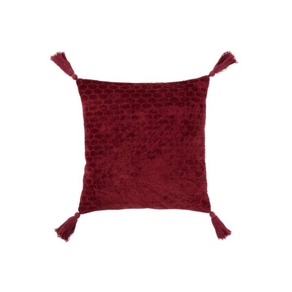 CUSHION PATTERN COTTON DARK RED