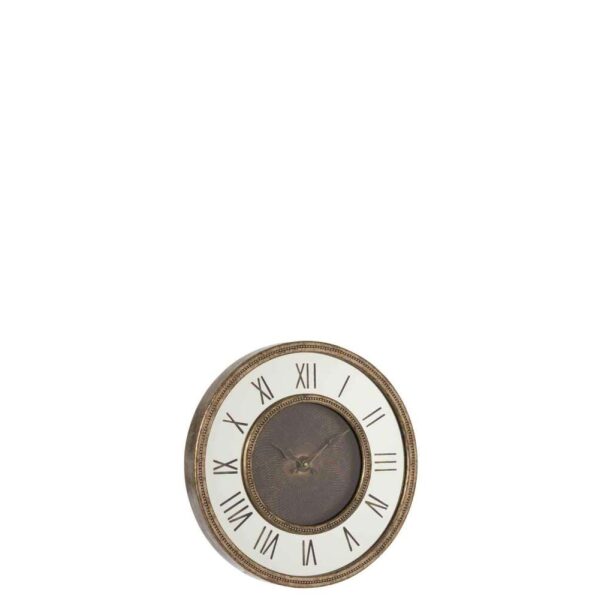 CLOCK ROMAN NUMERALS MIRROR MDF ANTIQUE GOLD SMALL