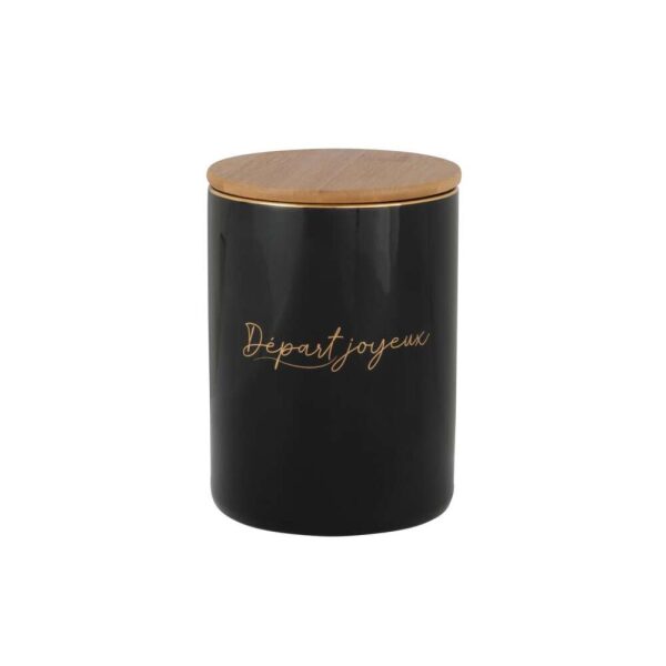 STORAGE JAR PORCELAIN DÉPART JOYEUX BLACK/GGOLD