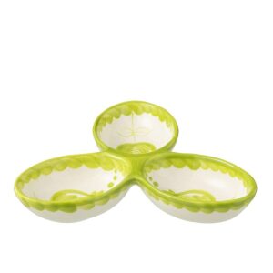 APERO DISH GRANADA CLOVER CERAMIC WHITE/GREEN