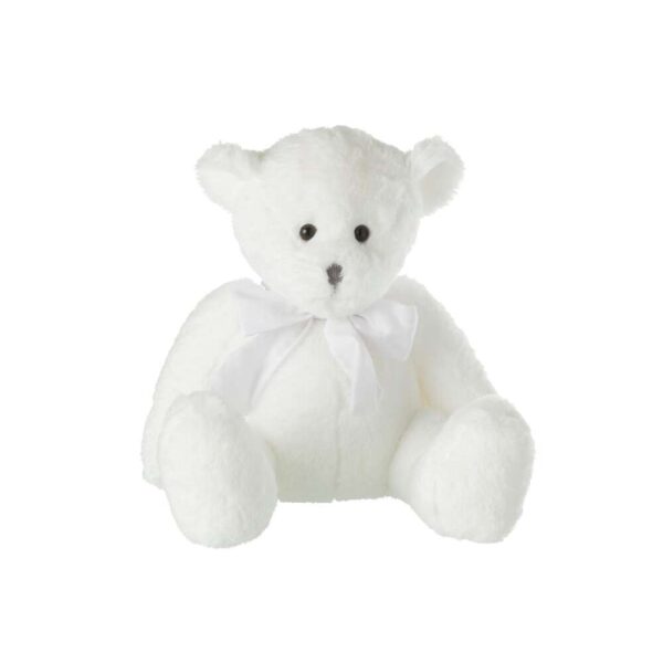 BEAR PLUSH WITH BOW TIE POLYESTER WHITE LARGE