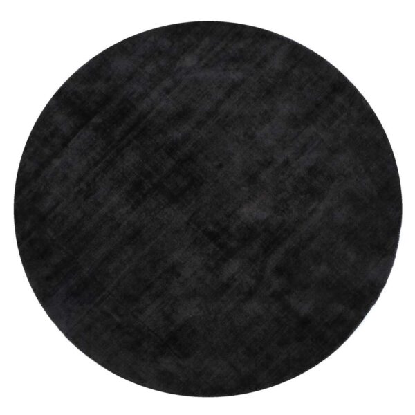 CARPET ROUND HANDMADE VISCOSE BLACK
