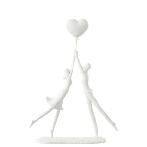COUPLE STANDING HEART BALLOON POLY WHITE