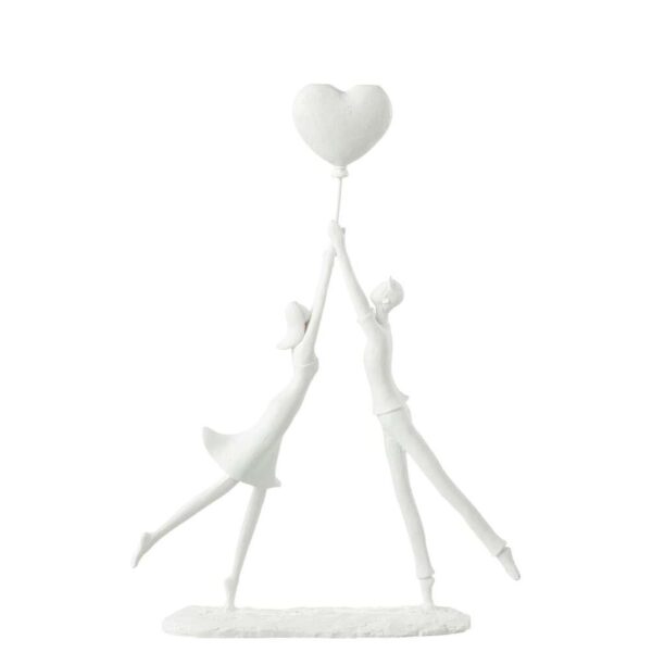COUPLE STANDING HEART BALLOON POLY WHITE