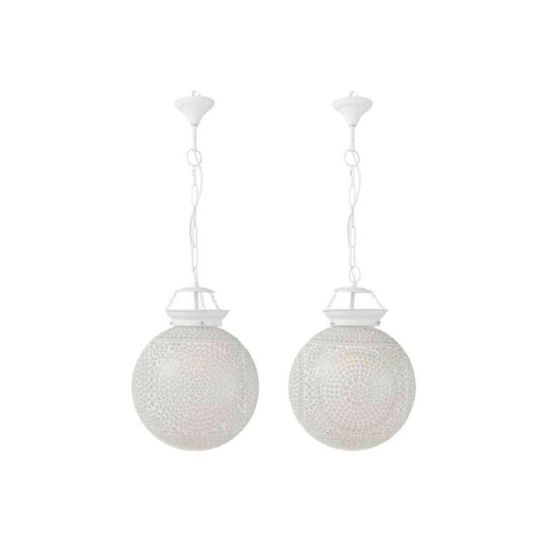 HANGING LAMP EKI MOSAIC GLASS WHITE LARGE ASSORTMENT OF 2