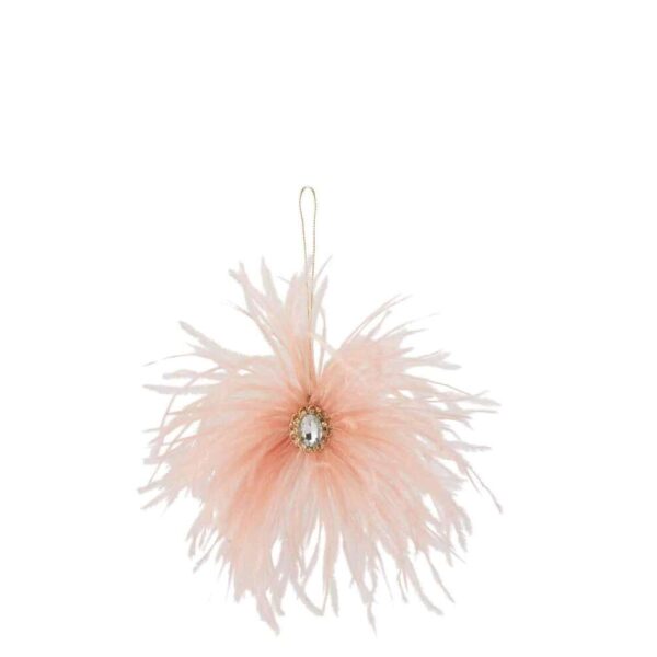 HANGER FEATHERS+STONE DARK SALMON